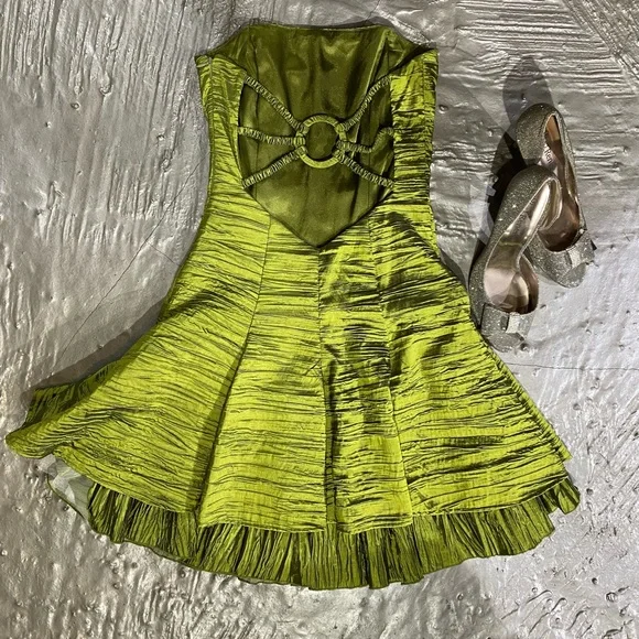 Cache Green Short Dress / J. Renee Iridescent Heels